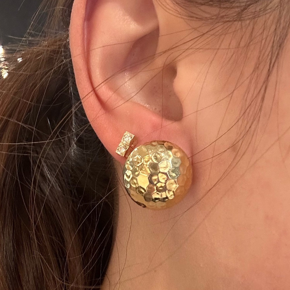 Hammered dome stud earrings